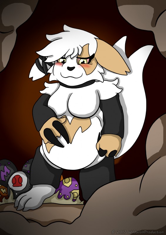 alternate_color anthro belly big_breasts blush breasts cave claws clothed clothing egg featureless_breasts featureless_crotch female fur glistening glistening_eyes grey_egg mostly_nude multicolored_egg orange_egg pregnant pregnant_anthro pregnant_female purple_egg purple_spots red_egg slightly_chubby solo spots spotted_egg two_tone_egg white_body white_egg white_fur white_spots yellow_egg yellow_spots wildwolfproduction nintendo pokemon amy_the_zangoose fan_character generation_3_pokemon pokemon_(species) zangoose cel_shading digital_media_(artwork) hi_res shaded