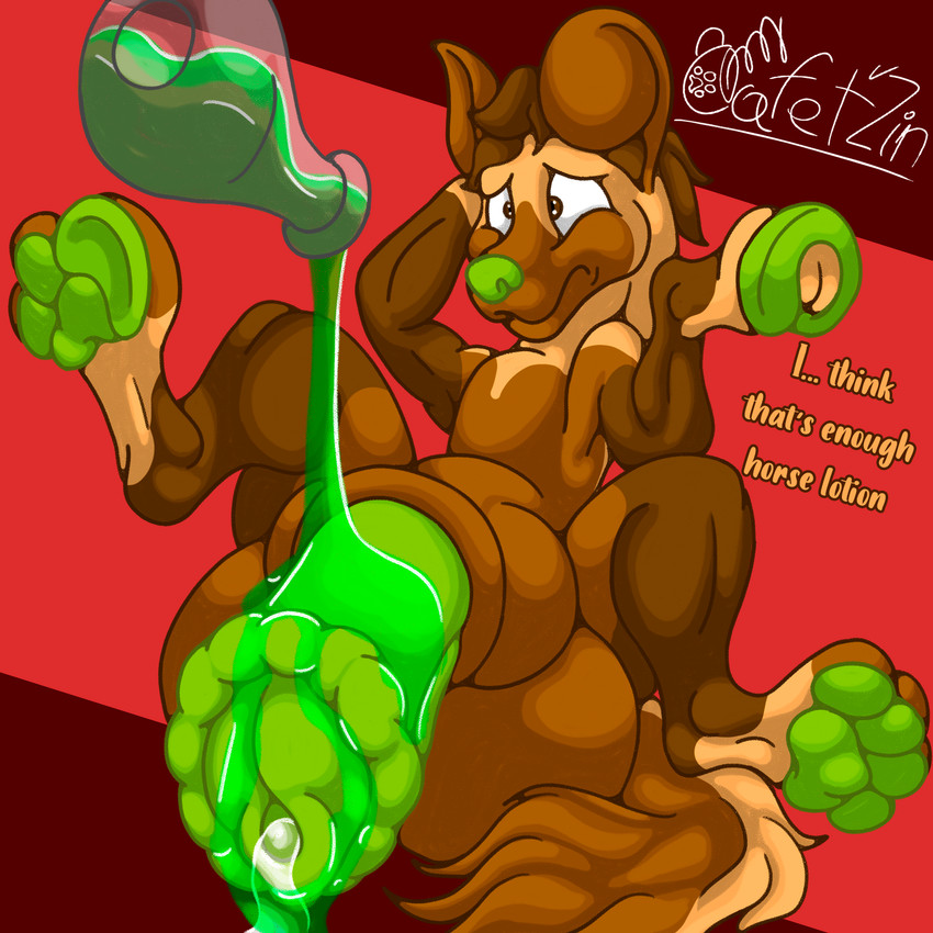 animal_genitalia animal_penis anthro anthro_to_feral balls balls_expansion big_balls big_penis big_sheath brown_body brown_fur brown_hair digitigrade equine_genitalia equine_penis expansion fur genital_expansion genitals green_hooves green_nose green_paws green_penis hair hooves huge_balls huge_penis hybrid_genitalia hybrid_penis hyper hyper_balls hyper_genitalia hyper_penis knot knot_in_sheath knotted_equine_penis knotted_penis male mid_transformation penis penis_expansion potion sheath simple_background solo spread_legs spreading tan_body tan_fur thick_thighs transformation transformation_by_substance worried worried_look cafet'zin_(artist) cafet'zin canid canine canis domestic_dog equid equine horse mammal 1:1 hi_res shaded signature simple_shading