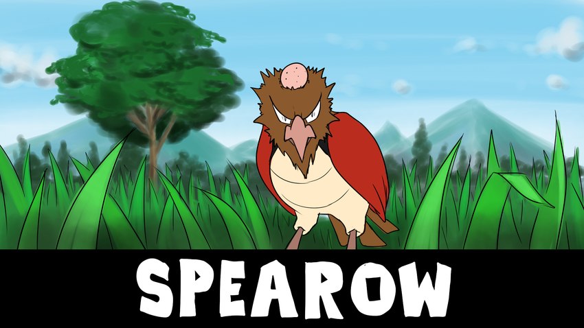 ambiguous_gender beak blue_sky detailed_background feathered_wings feathers feral field grass looking_at_viewer on_model outside plant sky solo text tree white_text wings ergomancy nintendo pokemon avian bird fearow generation_1_pokemon pokemon_(species) spearow 16:9 2020 colored digital_drawing_(artwork) digital_media_(artwork) english_text hi_res shaded species_name widescreen