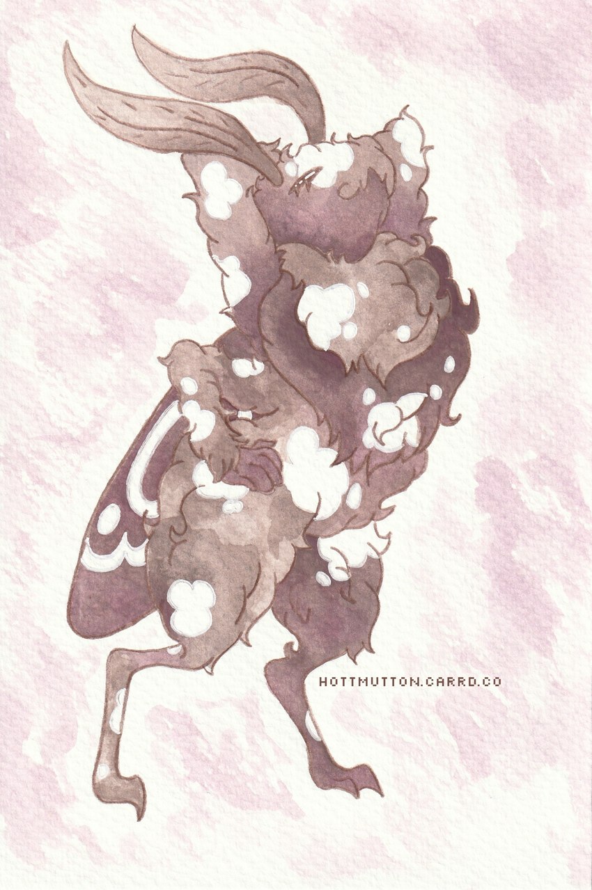 ambiguous_gender antennae_(anatomy) anthro brown_body feet fluffy fluffy_chest hands_behind_head hands_on_hips lepali markings small_feet smile solo spots stretching white_markings white_spots wings hottmutton arthropod insect lepidopteran moth absurd_res hi_res