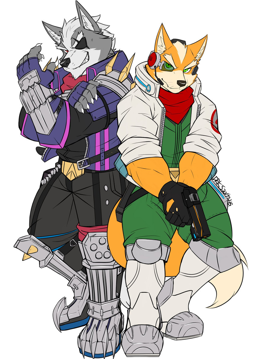 fox mccloud and wolf o'donnell (nintendo and etc) created by drks