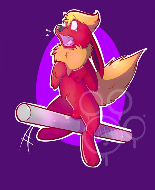 accident animal_genitalia ballbusting balls black_nose bodily_fluids cock_and_ball_torture feral fully_sheathed fur genital_torture genitals male metal_bar open_mouth ouch pain purple_background red_balls red_body red_fur semi-anthro sheath shocked simple_background solo tears tongue yiffy1234 nintendo pokemon eeveelution flareon generation_1_pokemon mammal pokemon_(species) hi_res