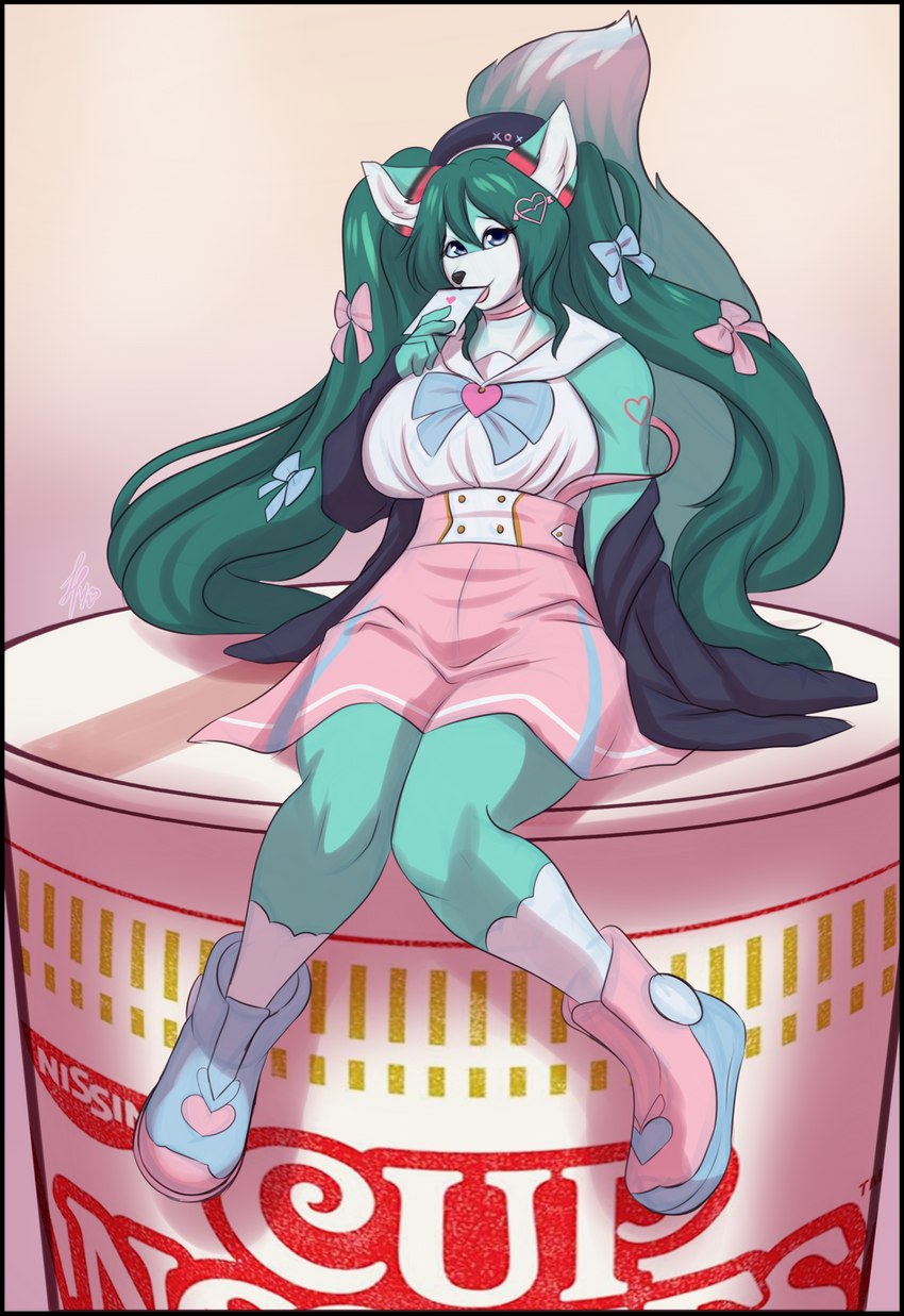 divafox, fan character, and hatsune miku (cup noodles and etc) created by lavenderpandy