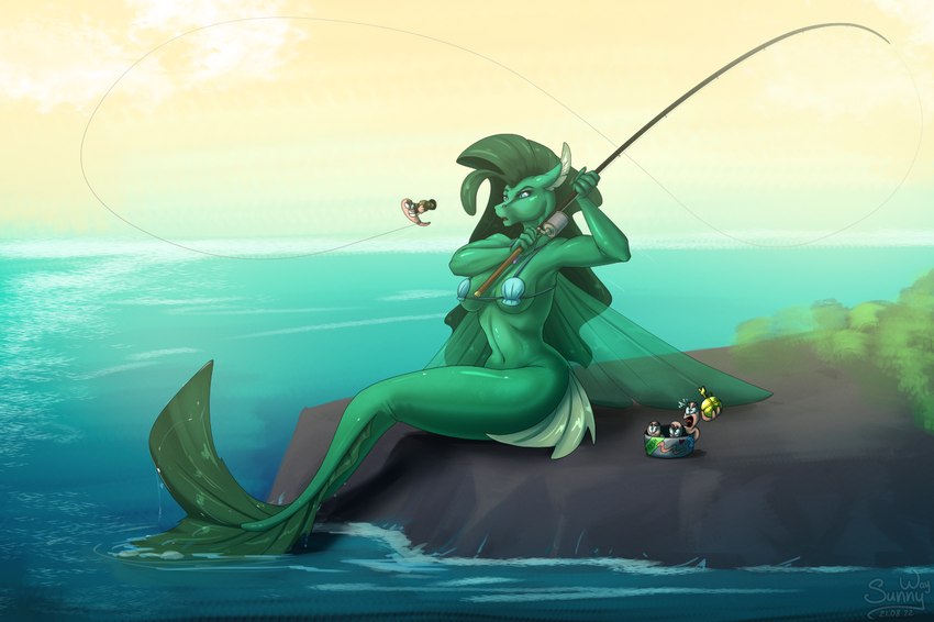 anthro breasts female fishing fishing_rod furgonomics group humor nude outline patreon_artist reward sea shocked solo_focus text water wet what sunny_way european_mythology friendship_is_magic greek_mythology hasbro my_little_pony mythology patreon worms_(series) equid equine fish hippocampus horse mammal marine pony worm 2022 digital_media_(artwork) full-length_portrait portrait url