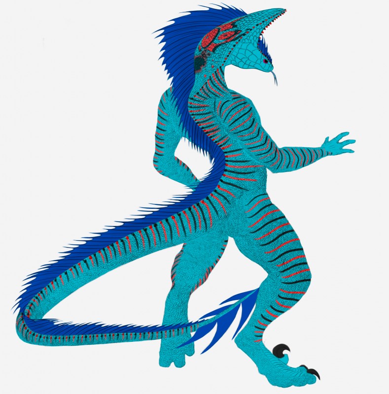 anthro male nude snake_hood solo standing tail tongue tongue_out dsw7 ciril_kastion cobra reptile scalie slivian snake detailed flat_colors hi_res sketch