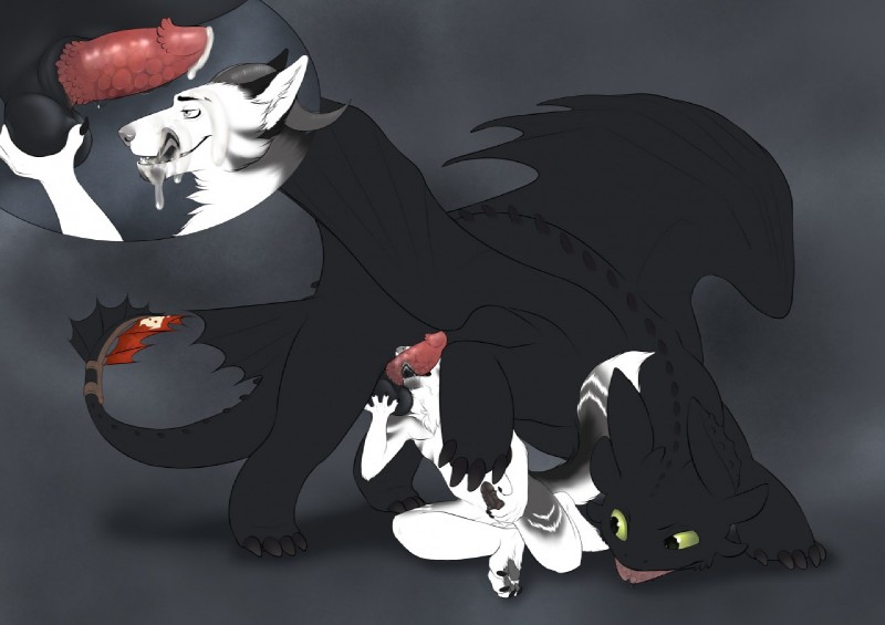 marrow and toothless (how to train your dragon and etc) created by yaroul