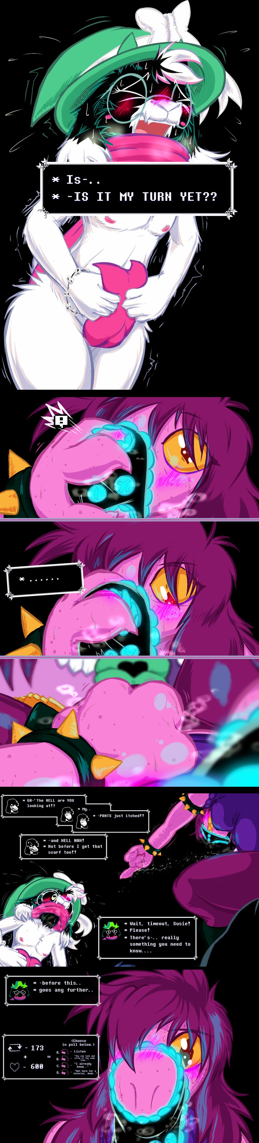 ralsei and susie (undertale (series) and etc) created by frist44