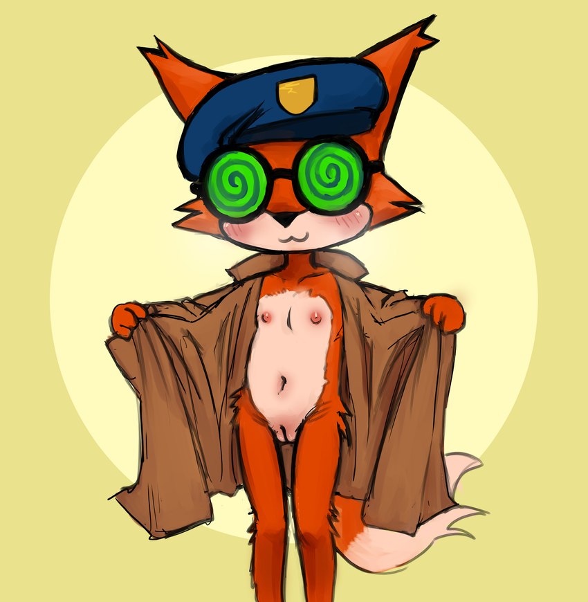 anthro areola beret blush bottomless cheek_tuft clothed clothing coat eyewear facial_tuft female female_anthro flashing flashing_breasts flashing_pussy front_view fur genitals glasses green_eyewear green_glasses hat headgear headwear loli looking_at_viewer mostly_nude mostly_nude_female navel nipples orange_body orange_fur pussy simple_background solo spiral_glasses standing topwear trenchcoat tuft undressing young young_anthro uchuukaiju93 pixile_studios super_animal_royale canid canine fox mammal 2022 digital_drawing_(artwork) digital_media_(artwork) hi_res portrait shaded three-quarter_portrait