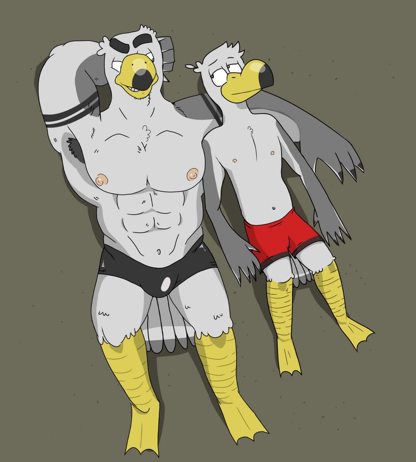 abs adolescent anthro armpit_hair biceps body_hair bulge duo male male/male muscular muscular_male nipples obliques pecs size_difference triceps young bayjaw brogulls ayden_(brogulls) bailey_(brogulls) avian incest_(lore)