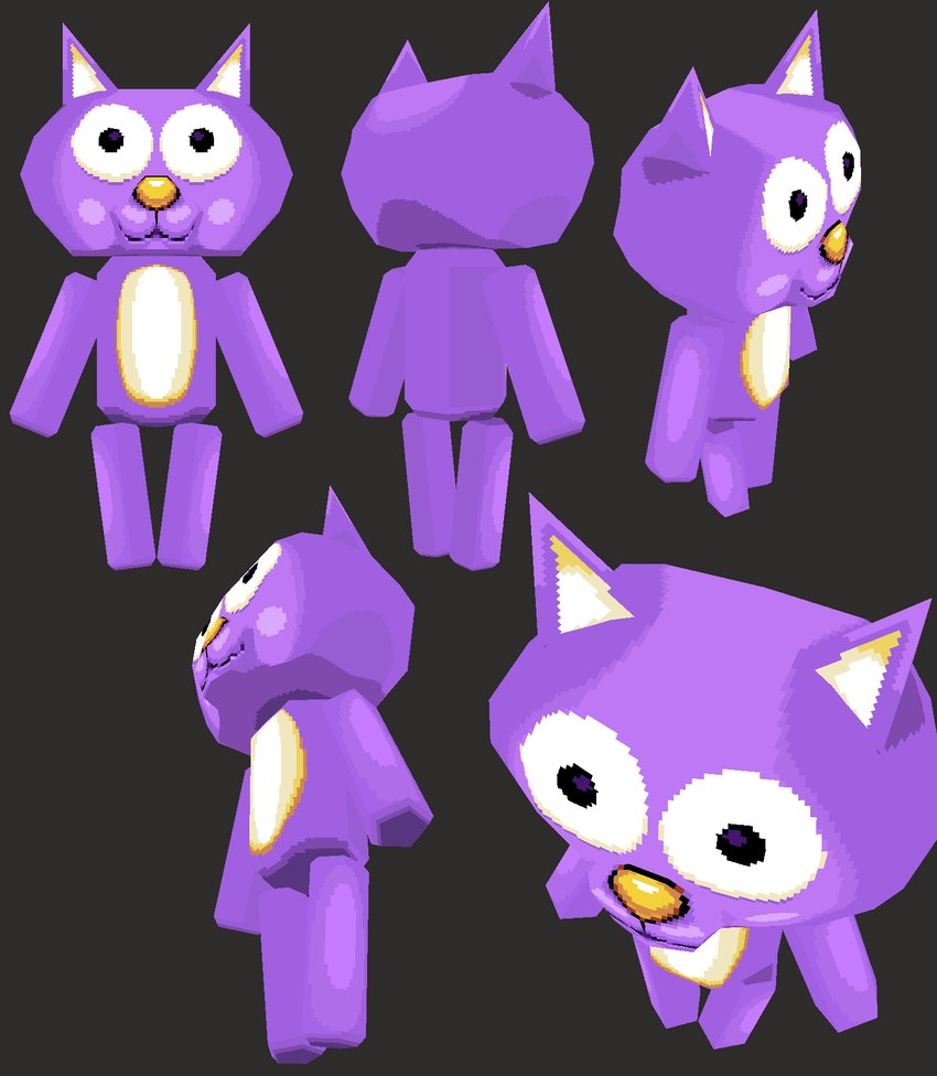 anthro belly big_eyes doll fur low_poly multiple_angles plushie purple_body purple_fur purple_head simple_background smile solo teddy_bear white_belly yellow_nose conditional_dnp deltasomnium dynamite_headdy treasure_(game_developer) maruyama animate_inanimate living_doll mammal 3d_(artwork) digital_media_(artwork) hi_res