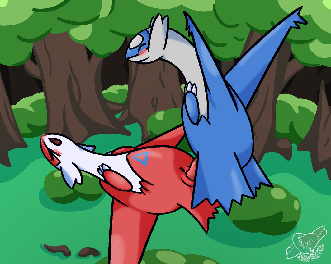 blush duo female female_penetrated feral forest forest_background genitals male male/female nature nature_background penetration penis plant tapering_penis tree vulva trooper3 nintendo pokemon generation_3_pokemon latias latios legendary_pokemon pokemon_(species) hi_res