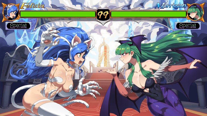 felicia and morrigan aensland (darkstalkers and etc) created by difman