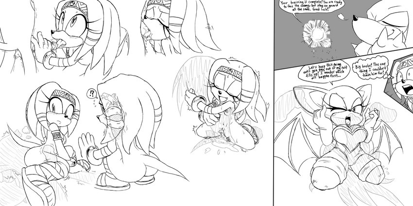 anthro breast_play breasts duo fellatio female forced genitals handjob licking male male/female oral penile penis penis_lick sex text titfuck tongue tongue_out hb_lint sega sonic_adventure sonic_the_hedgehog_(series) knuckles_the_echidna rouge_the_bat tikal_the_echidna bat echidna mammal monotreme 2:1 english_text hi_res monochrome