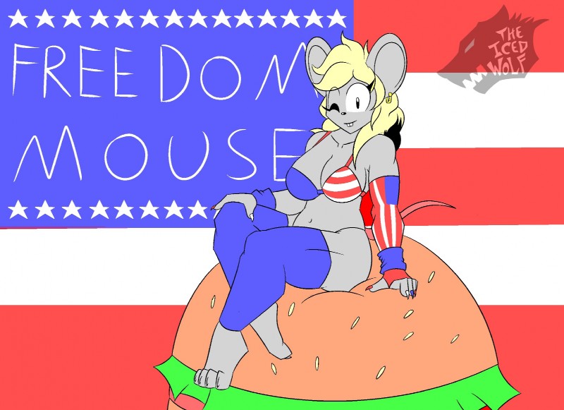 american_flag american_flag_bikini anthro big_breasts bikini blonde_hair breasts burger butt clothing female flag flag_background flag_bikini flag_clothing flag_print flag_swimwear food fur hair legwear logo long_hair looking_at_viewer navel on_food print_bikini print_clothing print_swimwear sitting sitting_on_food smile solo stockings swimwear teeth text thick_thighs two-piece_swimsuit united_states_of_america wide_hips theicedwolf mammal mouse murid murine rodent 2016 digital_media_(artwork) english_text hi_res