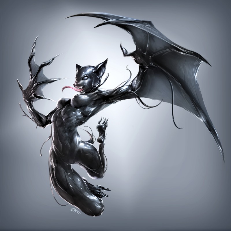 anthro bodysuit breasts camel_toe claws clothing female flying latex looking_at_viewer membrane_(anatomy) membranous_wings nipples open_mouth simple_background skinsuit solo suit suit_transformation tight_clothing toe_claws tongue transformation winged_arms wings geckzgo animate_inanimate bat human living_clothing living_costume mammal symbiote 1:1 2017