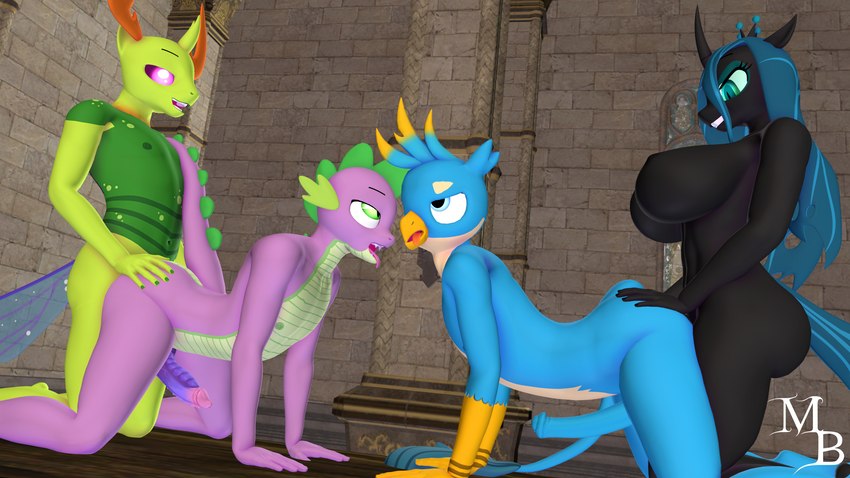 gallus, queen chrysalis, spike, and thorax (friendship is magic and etc) created by masterbrony