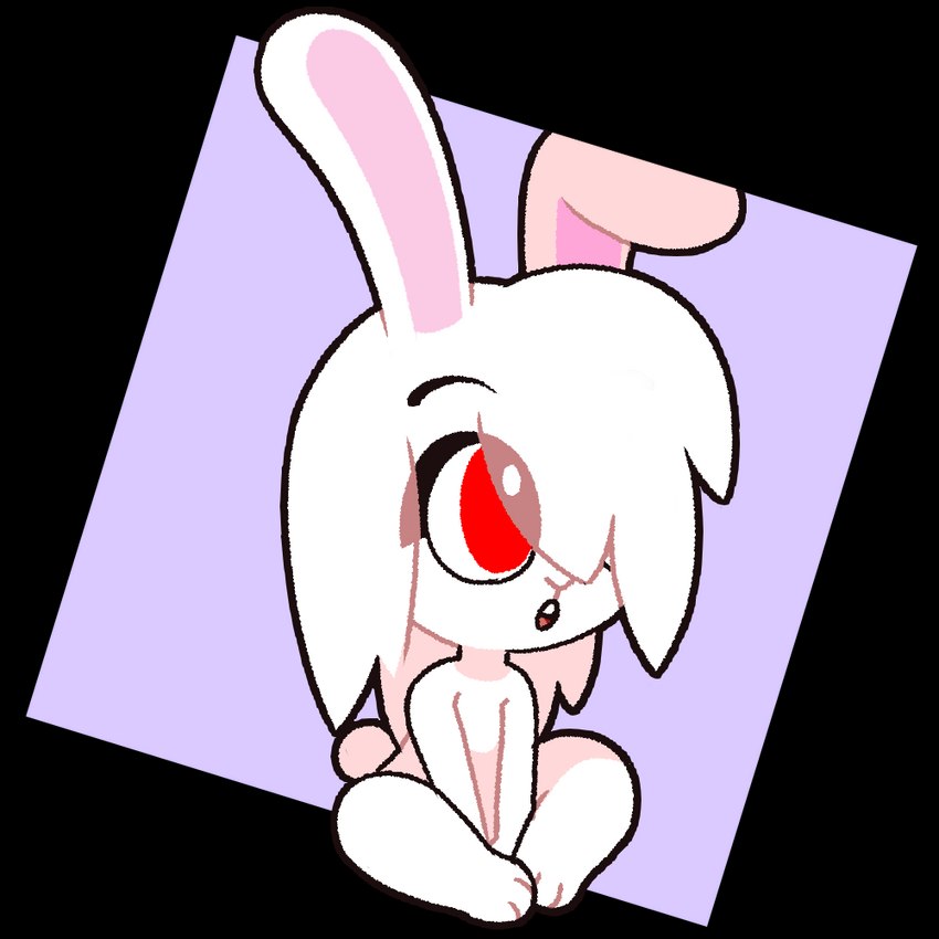 anthro big_eyes diamond_background female fur hair long_hair open_mouth purple_background red_eyes simple_background solo transparent_background white_body white_fur starbirbz carrots_(starbirbz) lagomorph leporid mammal rabbit 1:1 2018 alpha_channel