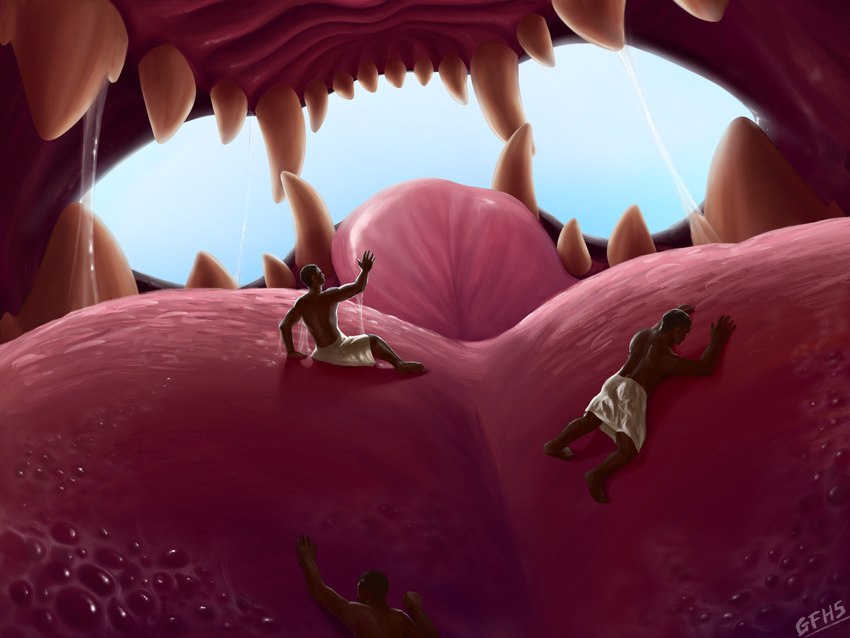 anthro bodily_fluids extreme_size_difference human_prey internal macro male micro mouth_shot open_mouth palate saliva saliva_on_tongue size_difference solo taste_buds teeth vore gfhs egyptian_mythology middle_eastern_mythology mythology anubis canid canine canis deity human jackal mammal 2023 4:3 absurd_res digital_media_(artwork) hi_res