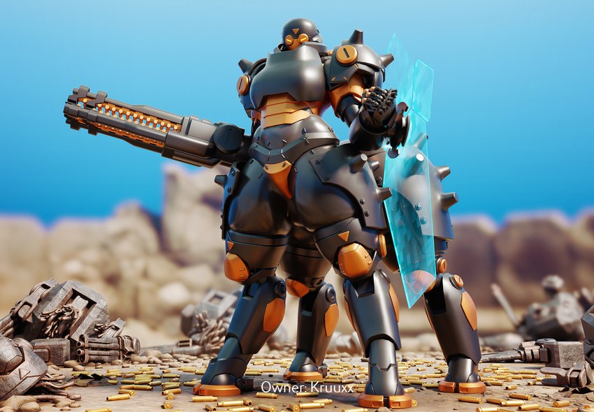 4_legs armor dark_body energy_weapon female gun machine quadruped ranged_weapon shield solo weapon apulaz blizzard_entertainment overwatch valkyrie-1_(kruuxx) living_machine omnic robot robot_taur taur absurd_res hi_res