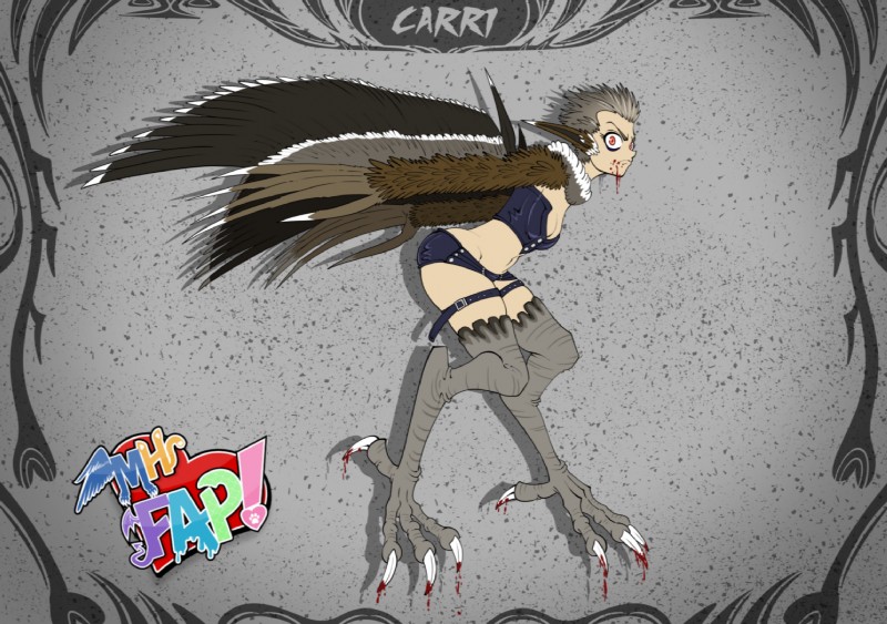 4_toes anisodactyl avian_feet belt claws clothed clothing creepy_girl feathered_wings feathers feet female grey_hair hair leather looking_at_viewer midriff monster_girl_(genre) pose red_eyes short_hair simple_background solo standing talons toe_claws toes wings punishedkom european_mythology greek_mythology mhfap! mythology accipitriform accipitriform_humanoid animal_humanoid avian avian_humanoid bird bird_humanoid harpy humanoid mythological_avian mythological_creature vulture_humanoid 2019 digital_drawing_(artwork) digital_media_(artwork)