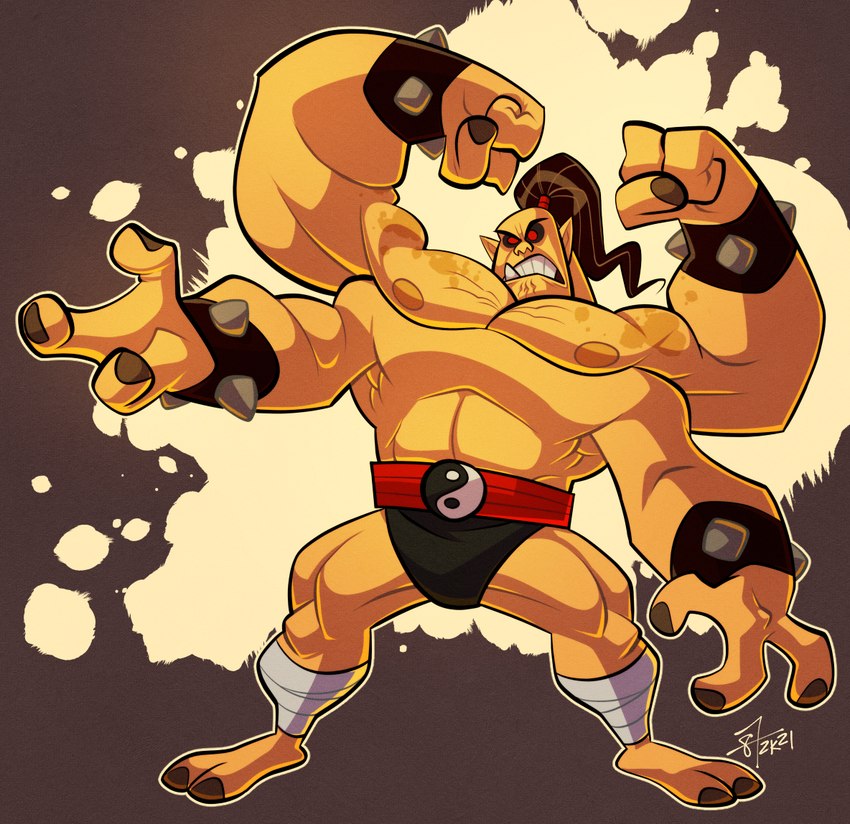 2_toes 3_fingers 4_arms biped feet fingers hair humanoid_pointy_ears male multi_arm multi_limb muscular muscular_humanoid muscular_male not_furry pointy_ears solo toes 87octane mortal_kombat goro goro_(mortal_kombat) humanoid