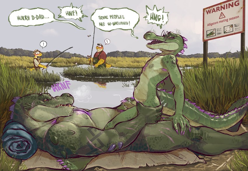 abdominal_bulge age_difference anal anal_penetration anthro anthro_on_anthro anthro_on_bottom anthro_on_top anthro_penetrated anthro_penetrating anthro_penetrating_anthro areola being_watched belly biceps big_dom_small_sub blush bodily_fluids caught claws clothed clothed/nude clothing cowgirl_position day detailed_background dialogue dominant duo_focus erection exclamation_point exhibitionism eyewear father_penetrating_son fishing_rod foreskin from_front_position genital_fluids genitals glans glasses grass group hat headgear headwear humanoid_genitalia humanoid_penis kneeling lake larger_male looking_at_another lying male male/male male_anthro male_on_bottom male_on_top male_penetrated male_penetrating male_penetrating_male moobs motion_lines musclegut muscular muscular_anthro muscular_male narrowed_eyes nipples non-mammal_nipples nude older_dom_younger_sub older_male on_back on_bottom on_top open_mouth open_smile outdoor_nudity outside overalls penetration penis plant precum precum_squirt public public_sex scales sex shirt sign size_difference smaller_male smaller_penetrated smile speech_bubble standing stated_incest text topwear unretracted_foreskin water younger_male younger_penetrated banana_da_boi axel_(howlitebadger) cog_(howlitebadger) dan_(serex) alligator alligatorid crocodilian lizard reptile scalie 2024 english_text hi_res father_(lore) father_and_child_(lore) father_and_son_(lore) incest_(lore) parent_(lore) parent_and_child_(lore) parent_and_son_(lore) son_(lore)
