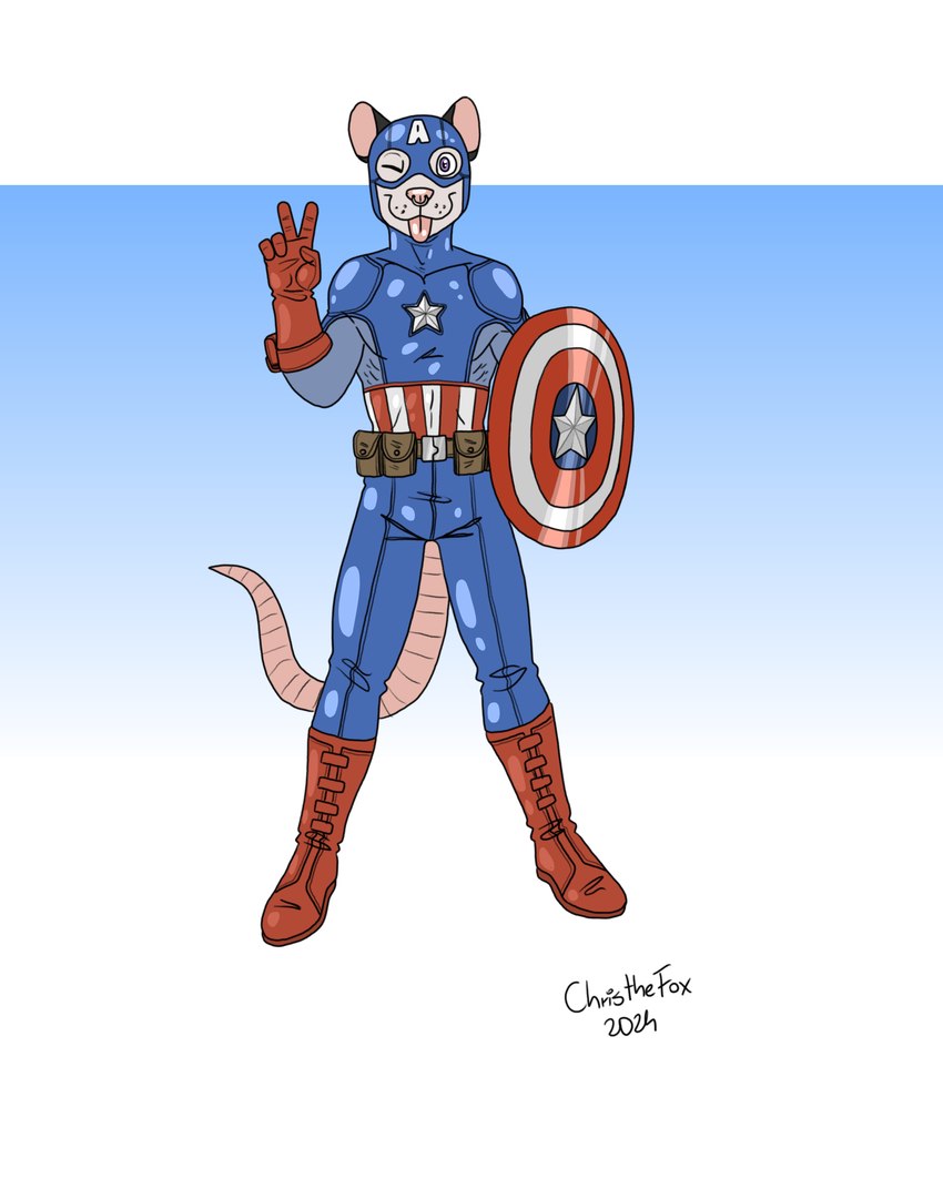 captain america and robbie the possum (marvel cinematic universe and etc) created by bartek22