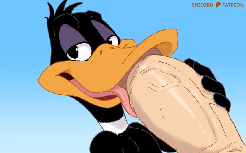 anthro beak beak_fetish beak_play beak_sex beakjob big_penis black_body black_feathers disembodied_penis duo erection feathers fellatio genitals huge_penis humanoid_genitalia humanoid_penis licking male male/male male_penetrated male_penetrating male_penetrating_male offscreen_character offscreen_male oral penetration penile penis penis_lick sex thick_penis tongue chicobo looney_tunes warner_brothers daffy_duck walter_bunny anatid anseriform avian bird duck 16:10 widescreen