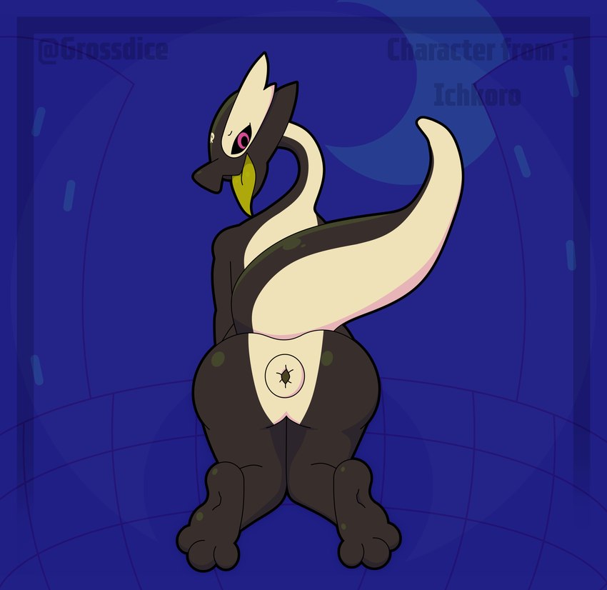 anthro anus black_body feet female puffy_anus solo grossdice kazya_(rime_the_vixen) scalie absurd_res hi_res