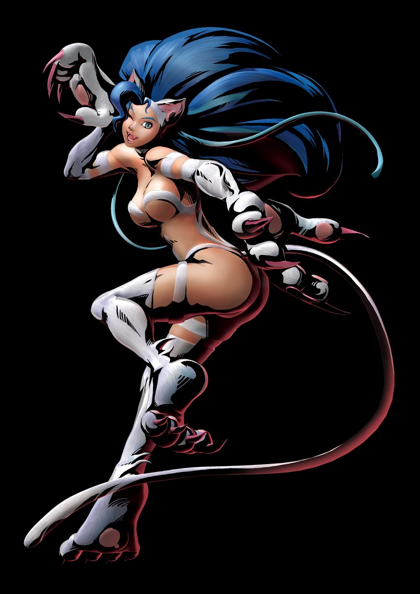 big_breasts big_claws big_hair big_hands blue_eyes blue_hair breasts butt butt_pose claws exposed_ass fangs feet female fur green_eyes hair happy joyful looking_at_viewer one_eye_closed open_mouth open_smile pawpads pose simple_background smile soles solo tail teeth transparent_background under_boob white_body white_fur wink capcom darkstalkers marvel_vs._capcom marvel_vs._capcom_3 felicia_(darkstalkers) animal_humanoid cat_humanoid felid felid_humanoid feline feline_humanoid humanoid mammal mammal_humanoid 3d_(artwork) absurd_res alpha_channel cel_shading digital_media_(artwork) full-length_portrait hi_res official_art portrait shaded