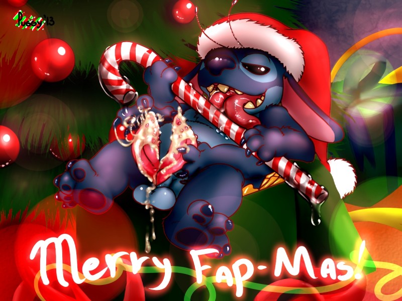 2_penises 4_fingers 4_toes animal_genitalia animal_penis antennae_(anatomy) anthro balls barefoot big_tongue black_eyes blue_body blue_fur blue_nose bodily_fluids box candy candy_cane christmas_tree claws clothing container cum cum_on_balls cum_on_penis cum_string dessert drooling erection feet fingers food fur genital_fluids genitals gift glistening grasp half-closed_eyes hat headgear headwear hemipenes holidays inside licking long_ears lying male masturbation multi_genitalia multi_penis narrowed_eyes nude on_back open_mouth orgasm ornament penile penile_masturbation penis pink_penis plant saliva shadow slightly_chubby solo teeth text thick_tongue toes tongue tongue_out tree wide_tongue puggy christmas disney lilo_and_stitch stitch_(lilo_and_stitch) alien experiment_(lilo_and_stitch) 2013 4:3 english_text