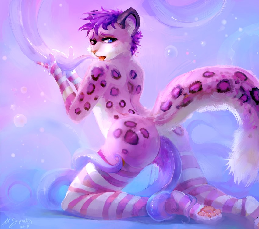 anal anal_penetration anthro big_tail bubble consentacles femboy fluffy fluffy_tail fur male pawpads paws penetration pink_body pink_fur purple_body purple_fur slim solo tail tentacles hurman drewby_(drewby) felid mammal pantherine snow_leopard hi_res