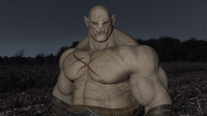 abs fangs humanoid_pointy_ears male muscular muscular_humanoid muscular_male nipples pecs pointy_ears scar solo teeth antaresmultiverse j._r._r._tolkien middle-earth_(tolkien) the_lord_of_the_rings azog_the_defiler humanoid orc 3d_(artwork) digital_media_(artwork) hi_res