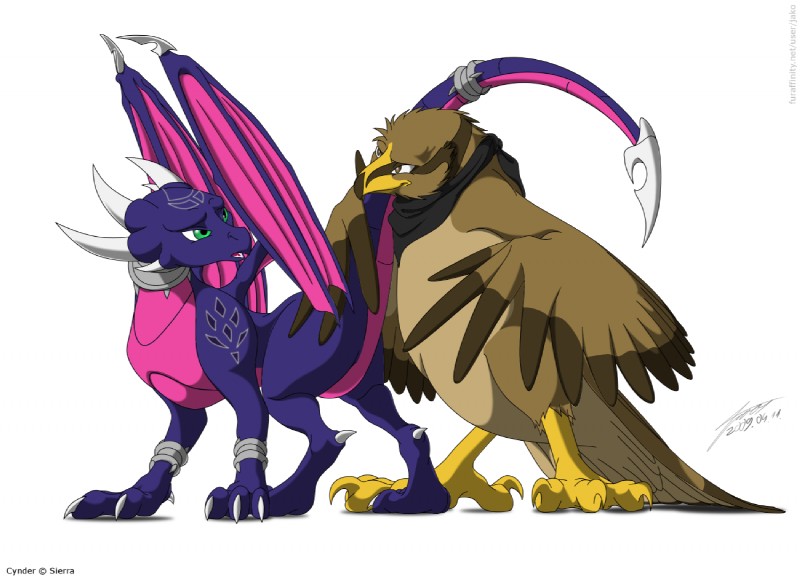 cynder and jako (spyro the dragon and etc) created by jackrow