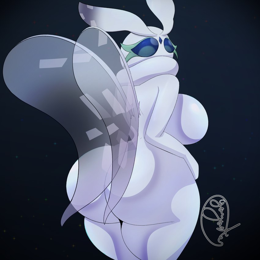 antennae_(anatomy) anthro big_breasts big_butt blue_eyes breasts butt female huge_butt insect_wings lepidopteran_wings looking_at_viewer looking_back nude presenting presenting_hindquarters simple_background solo standing thick_thighs white_body wide_hipped_female wide_hips wings gazaster nintendo pokemon arthropod frosmoth generation_8_pokemon pokemon_(species) 1:1 2024 absurd_res digital_media_(artwork) hi_res