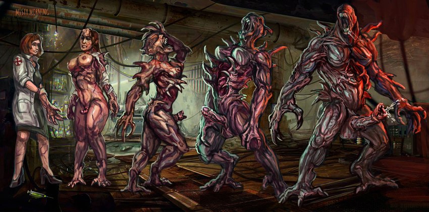 bodily_fluids breasts cum female ftm_transformation gender_transformation genital_fluids herm horror_(theme) intersex male muscular mutation nude transformation misty_morning capcom resident_evil alien human humanoid mammal monster invalid_tag