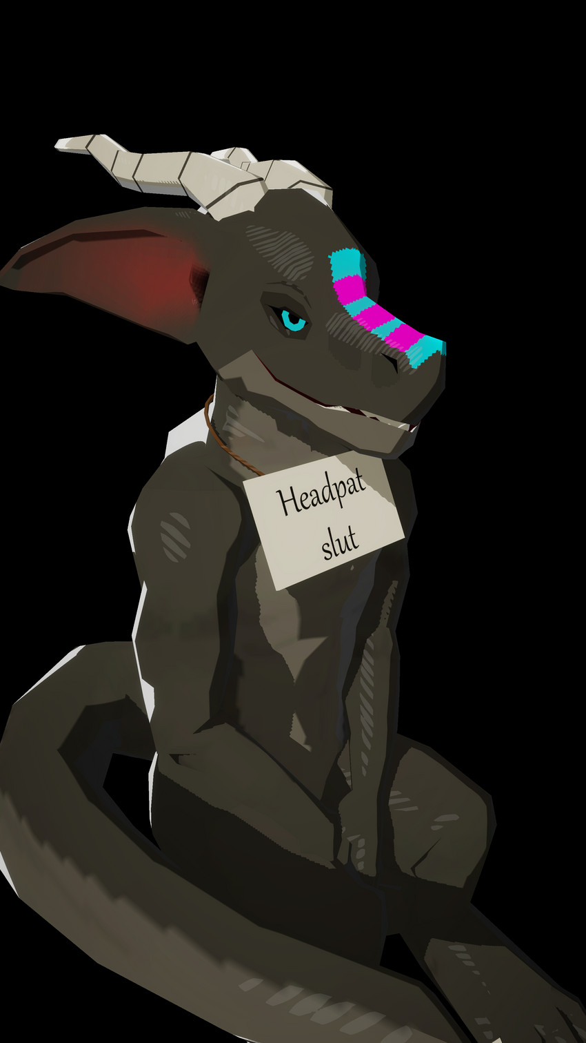 ambiguous_gender anthro biped female horn looking_at_viewer low_poly nude sign simple_background smile solo text transparent_background kobold_dellarte sek kobold reptile scalie 2020 3d_(artwork) 4k 9:16 absurd_res alpha_channel digital_media_(artwork) hi_res