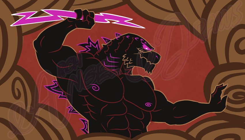 abs anthro big_muscles big_pecs claws cloud electricity lightning lightning_bolt male muscular muscular_anthro muscular_arms muscular_male nipples non-mammal_nipples pecs pink_eyes pink_nipples solo spikes spikes_(anatomy) archangeldraws2 disney disney's_hercules godzilla_(series) toho zeuszilla godzilla zeus_(disney) kaiju lizard reptile scalie 2024 7:4 absurd_res hi_res