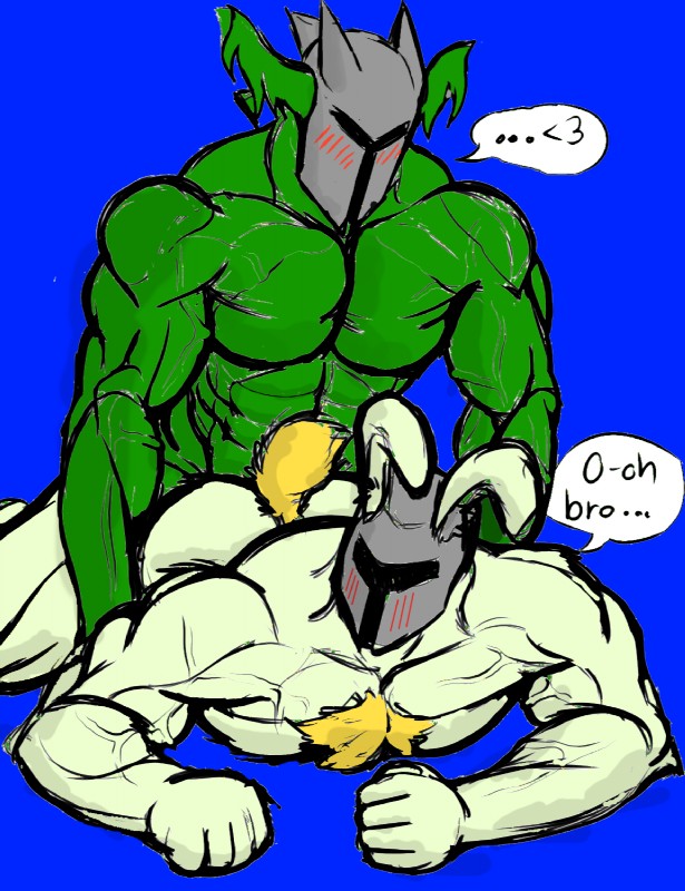 abs anal armor blue_background body_hair chest_hair chest_tuft clothed clothing duo interspecies male male/male muscular simple_background topless tuft unauthorized_edit corptcha392 daustmasana third-party_edit mythology undertale undertale_(series) rg01_(undertale) rg02_(undertale) dragon lagomorph leporid mammal mythological_creature mythological_scalie rabbit scalie color_edit colored digital_media_(artwork) hi_res microsoft_paint_(artwork)