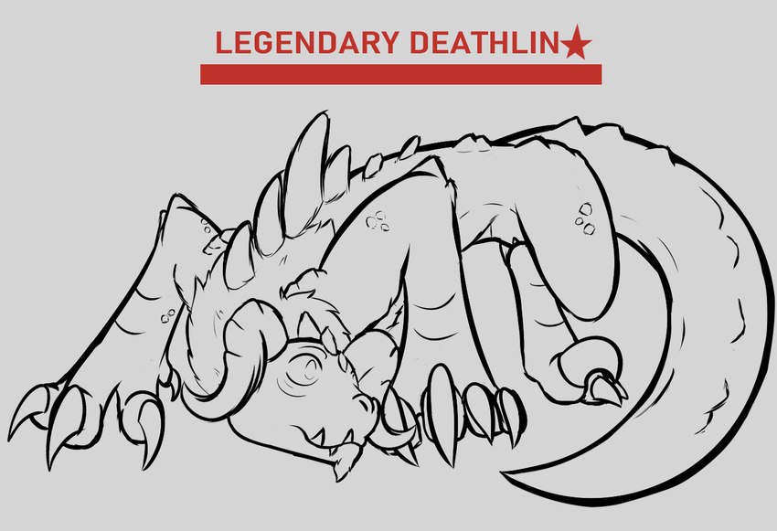 ambiguous_gender claws fangs feral fur fur_collar horn sickle_claw solo spikes teeth toe_claws thorny_gremlin fallout microsoft vita chimera deathclaw scalie model_sheet