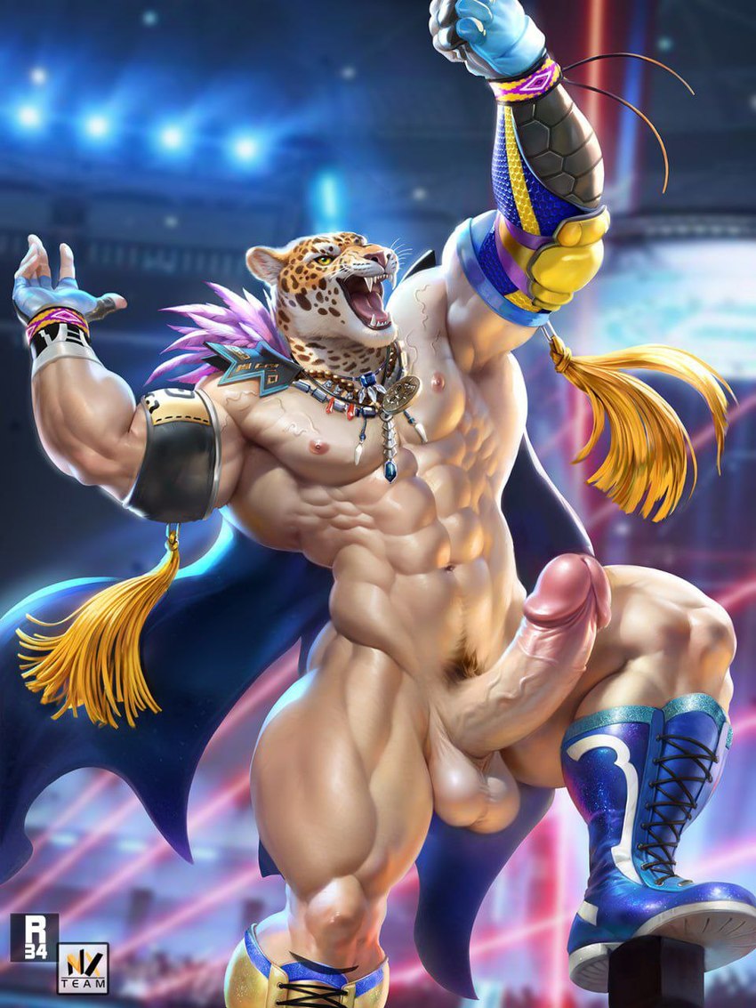 abs animal_mask balls big_muscles big_penis erection fighting_ring genitals humanoid_genitalia humanoid_penis luchador male mask muscular muscular_male navel nipples nude pecs penis pose pubes quads solo vein veiny_muscles veiny_penis wrestler nexus tekken tekken_8 king_(tekken) animal_humanoid felid felid_humanoid human humanoid jaguar jaguar_humanoid mammal mammal_humanoid pantherine pantherine_humanoid 3:4 hi_res