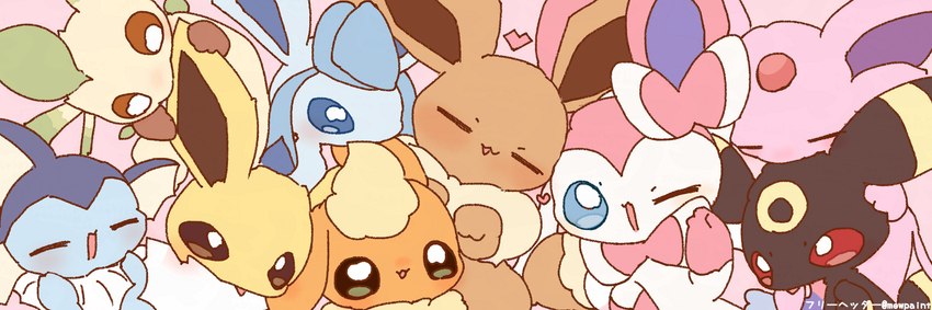 ambiguous_gender group seseragi nintendo pokemon eevee eeveelution espeon flareon generation_1_pokemon generation_2_pokemon generation_4_pokemon generation_6_pokemon glaceon jolteon leafeon pokemon_(species) sylveon umbreon vaporeon 3:1 hi_res