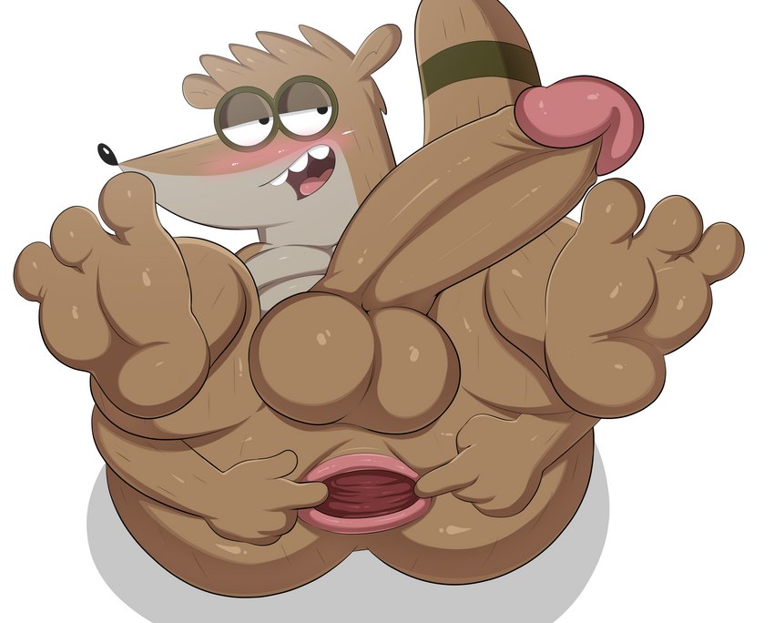 anal anal_fingering anal_stretching anthro anus anus_held_open balls big_balls big_butt big_penis blush butt feet fingering gaping gaping_anus genitals male penis solo spread_anus spreading stretched_anus stretching tongue jerseydevil cartoon_network regular_show rigby_(regular_show) mammal procyonid raccoon absurd_res hi_res