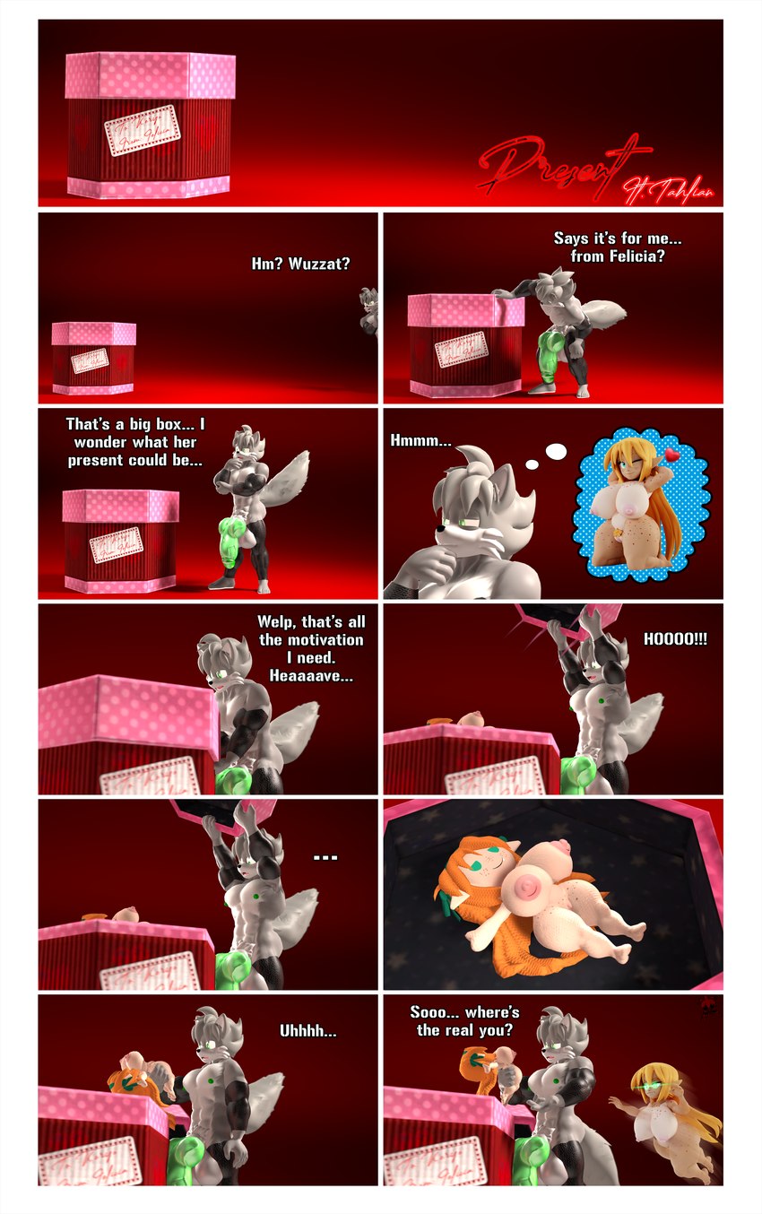 dialogue female genitals gift green_penis holidays knot male male/female muscular nudist penis plushie short_stack text keryo_wolfe sega sonic_the_hedgehog_(series) valentine's_day felicia_(tahlian) keryo_wolfe_(character) canid canine canis elf humanoid mammal wolf 3d_(artwork) absurd_res comic digital_media_(artwork) english_text hi_res source_filmmaker_(artwork)