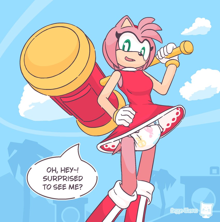 amy rose (sonic the hedgehog (series) and etc) created by baggashame