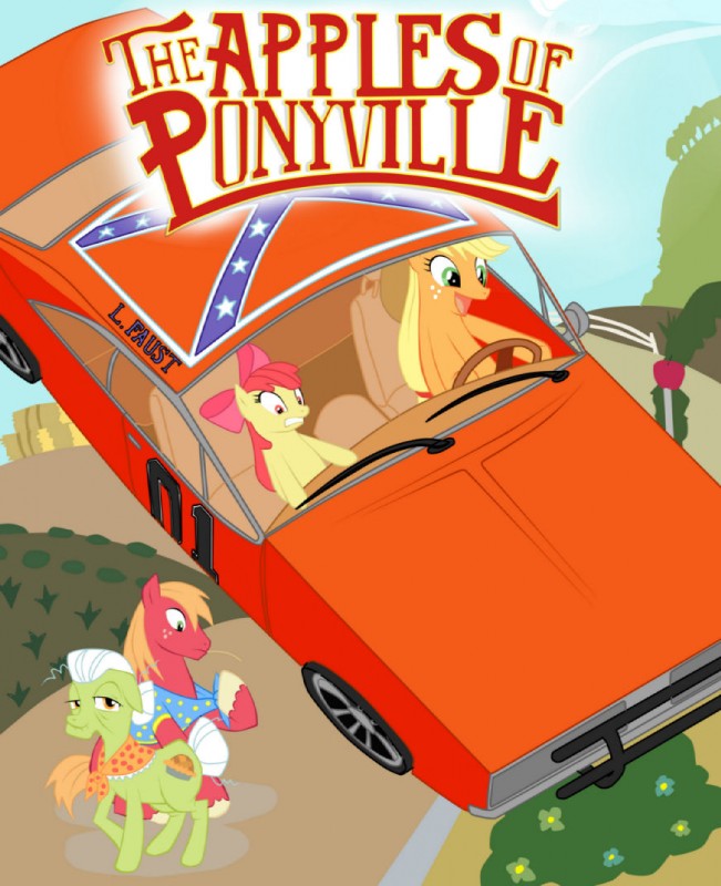 apple bloom, applejack, big macintosh, general lee, and granny smith (the dukes of hazzard and etc) created by flint2m90