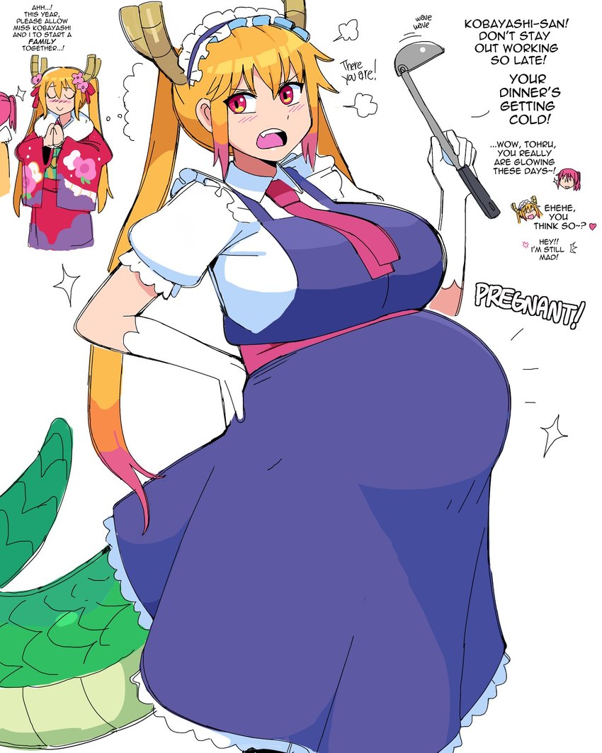 kobayashi and tohru (miss kobayashi's dragon maid and etc) created by lewdlemage