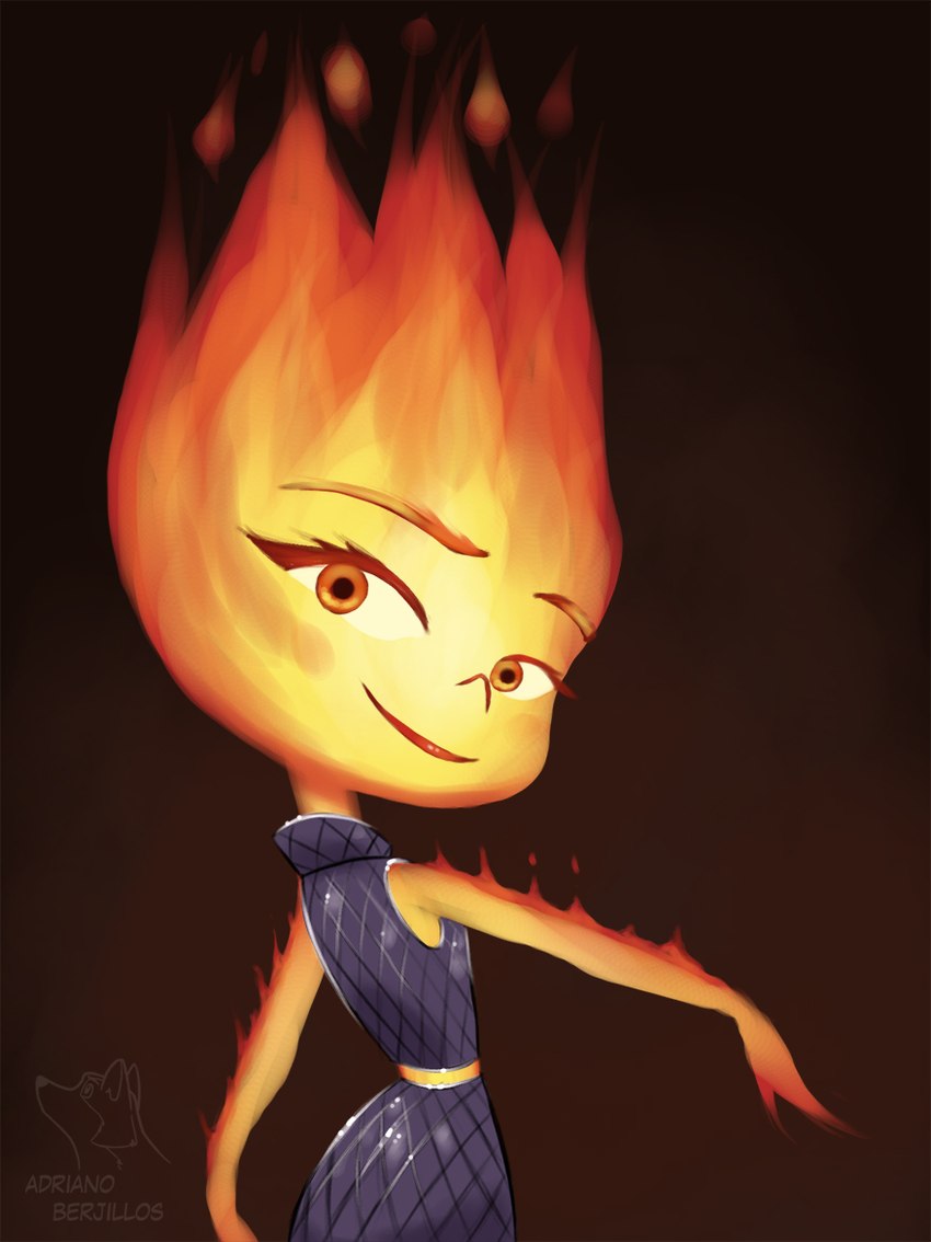 ember lumen (elemental (pixar) and etc) created by adriano berjillos