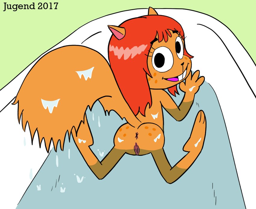 anthro anus bath bathing bathtub butt clitoris female fur genitals hair looking_at_viewer looking_back nude orange_body orange_fur pussy rear_view red_hair solo wet wet_body wet_fur young young_anthro young_female jugend cinnamon_almond mammal rodent sciurid tree_squirrel 2017