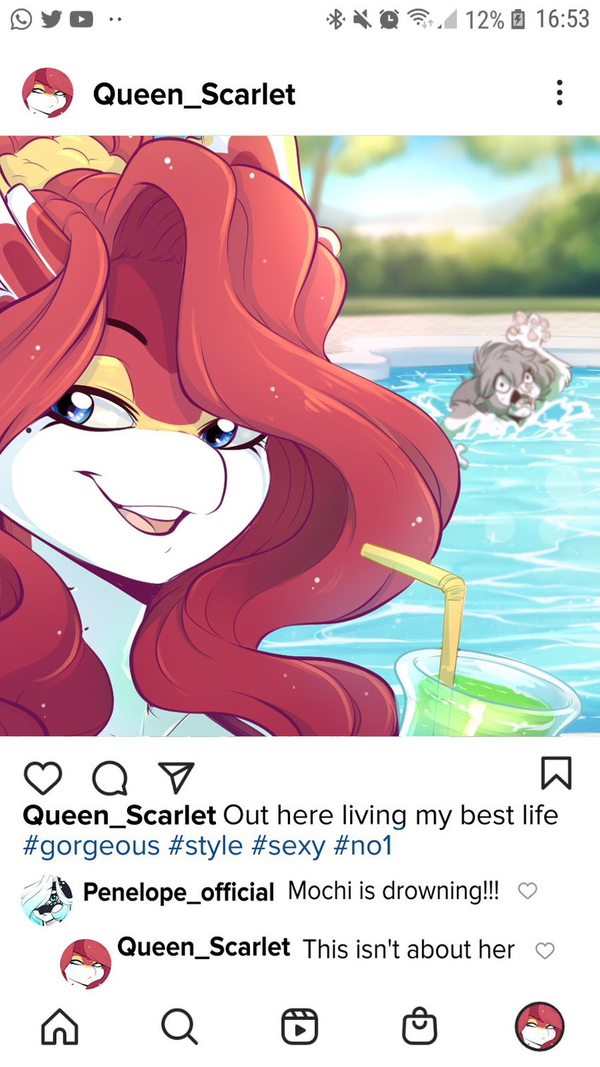 anthro asphyxiation beverage blue_eyes drowning duo female hair poolside red_hair screencap smile solo_focus text rainbowscreen instagram mythology this_ain't_about_him mochi_(rainbowscreen) penelope_(rainbowscreen) scarlet_(rainbowscreen) amur_carp carp cetacean cyprinid cypriniform dolphin domestic_cat dragon felid feline felis fish hybrid koi mammal marine mythological_creature mythological_scalie oceanic_dolphin orca ragdoll_cat scalie toothed_whale typical_carp digital_media_(artwork) english_text hi_res meme shaded